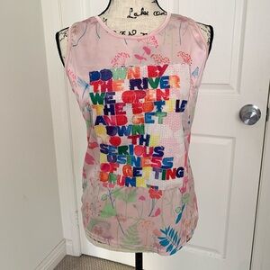 🌿 Japan vintage goth pink sequin lace shirt tank top